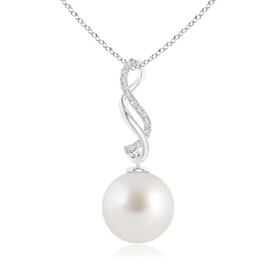 Angara 10mm South Sea Pearl Infinity Swirl Pendant In Metallic