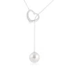 Angara 10mm South Sea Pearl Lariat-style Heart Necklace In Platinum/white