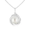 Angara 10mm South Sea Pearl Overlapping Halo Pendant In White Gold/white