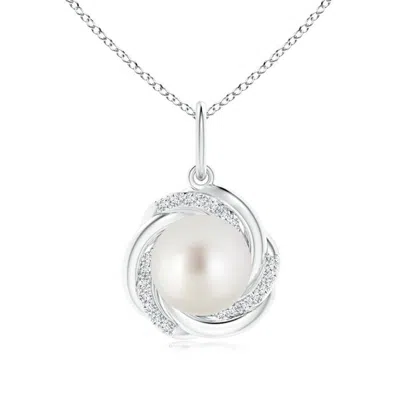 Angara 10mm South Sea Pearl Overlapping Halo Pendant In Metallic