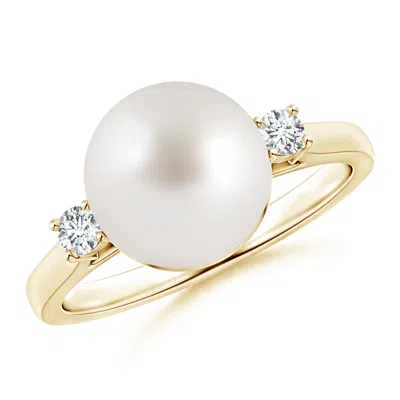 Angara 10mm South Sea Pearl Ring With Diamond Accents In Gold