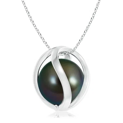 Angara 10mm Tahitian Pearl Cage Pendant In Metallic