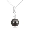 Angara 10mm Tahitian Pearl Infinity Swirl Pendant In White Gold/black