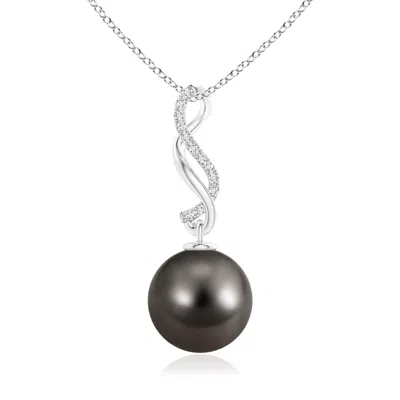 Angara 10mm Tahitian Pearl Infinity Swirl Pendant In Metallic