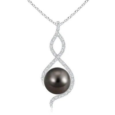 Angara 10mm Tahitian Pearl Infinity Twist Pendant In Metallic
