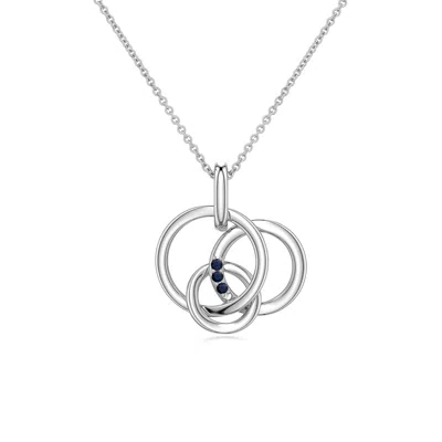 Angara 1.1 Mm Blue Sapphire Interlocking Triple Circle Pendant In Metallic
