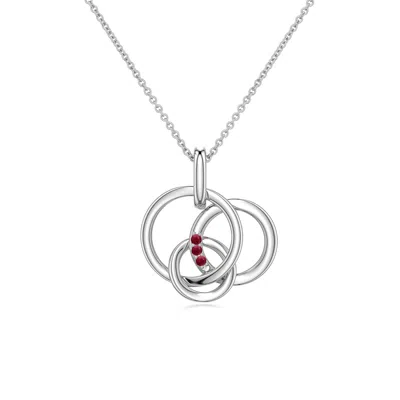 Angara 1.1 Mm Ruby Interlocking Triple Circle Pendant In Metallic