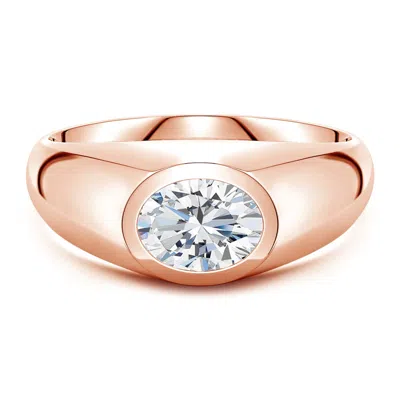 Angara 1.15 Ctw East-west Oval Lab-grown Diamond Men's Signet Ring In Gold
