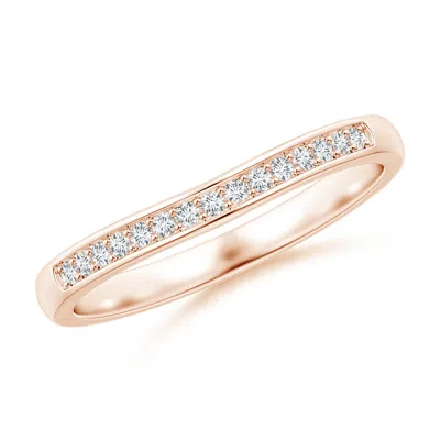 Angara 1.15 Mm Aeon Vintage Style Diamond Curved Wedding Ring In Gold