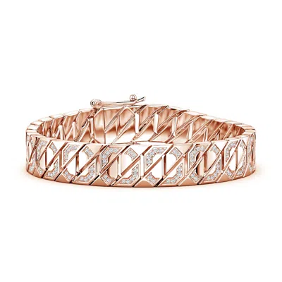 Angara 1.16 Ctw Pavé-set Diamond Men's Octagon-shaped Link Chain Bracelet In Gold