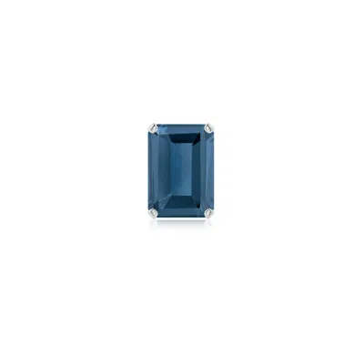 Angara 1.2 Ctw Prong-set Emerald-cut London Blue Topaz Solitaire Earring In Platinum/light Greenish Blue