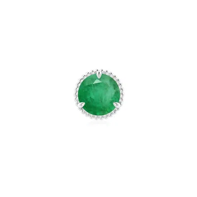 Angara 1.2 Ctw Rope Framed Claw-set Emerald Martini Stud Earring In Platinum/medium Green