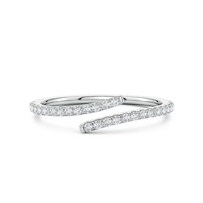 Angara 1.2 Mm U-pavé Diamond Bypass Ring In Metallic