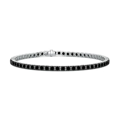 Angara 12.0 Ctw Enhanced Black Diamond Men's Tennis Bracelet