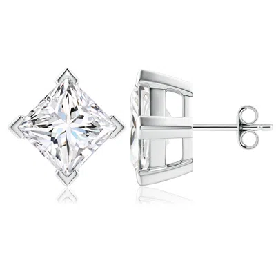 Angara 12.0 Ctw Princess-cut Lab-grown Diamond Men's Stud Earrings In Platinum/d-e