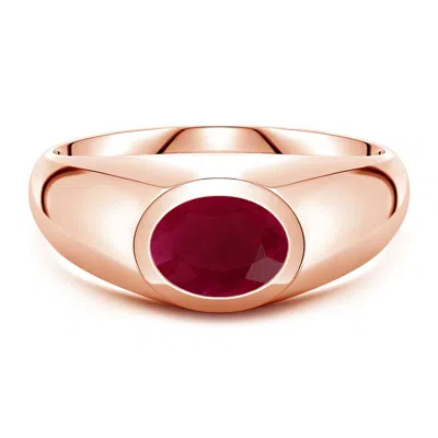 Angara 1.25 Ctw East-west Oval Ruby Men's Signet Ring In Gold