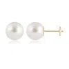 Angara 12mm Classic South Sea Pearl Solitaire Studs In Yellow Gold/white