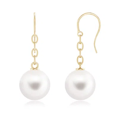 Angara 12mm Solitaire Freshwater Pearl Drop Earrings In Gold