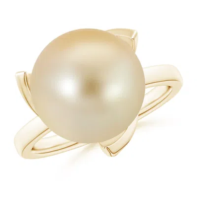 Angara 12mm Trillium Golden South Sea Pearl Solitaire Ring