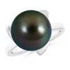 Angara 12mm Trillium Tahitian Pearl Solitaire Ring In White Gold/peacock