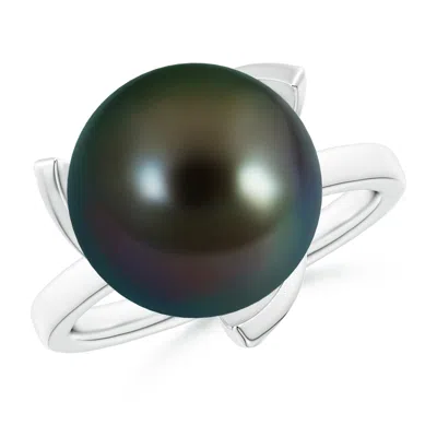 Angara 12mm Trillium Tahitian Pearl Solitaire Ring In Black