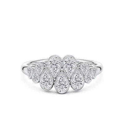 Angara 1.3 Ctw Bezel-set Pear Diamond Cluster Half Eternity Ring In Metallic