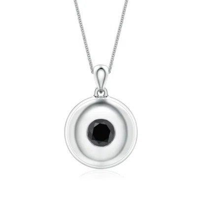 Angara 1.3 Ctw Round Enhanced Black Diamond Men's Medallion Pendant With Chain In Metallic