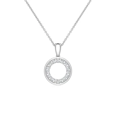Angara 1.3 Mm Diamond Open Circle Eternity Pendant In Metallic