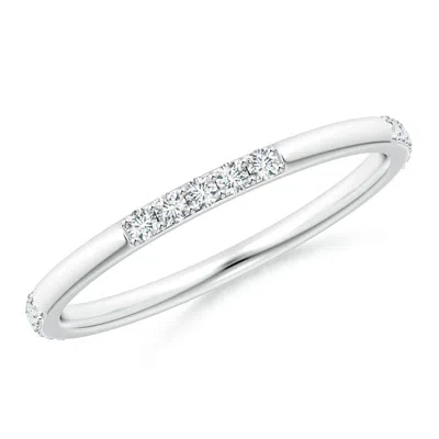 Angara 1.3 Mm Prong-set Diamond Stackable Wedding Ring In Metallic