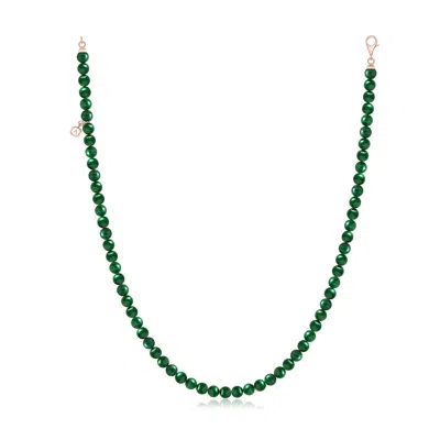 Angara 132.0 Ctw Men's Malachite Beaded Necklace In Green