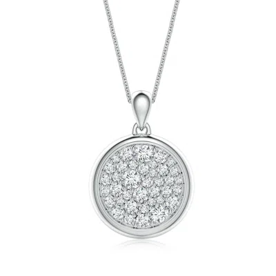 Angara 1.35 Ctw Pavé-set Lab-grown Diamond Men's Round Medallion Pendant In Metallic