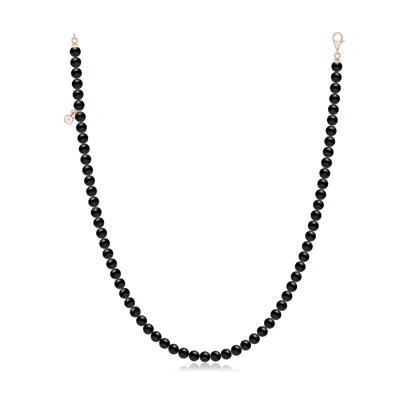 Angara 138.6 Ctw Men's Black Onyx Beaded Necklace