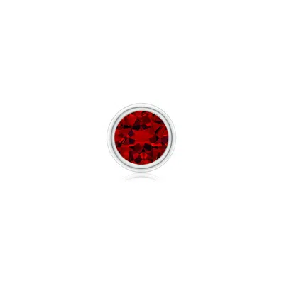 Angara 1.4 Ctw Bezel-set Lab-grown Ruby Solitaire Stud Earring In Platinum/deep Rich Red
