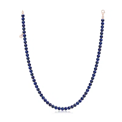 Angara 141.9 Ctw Men's Lapis Lazuli Beaded Necklace In Blue