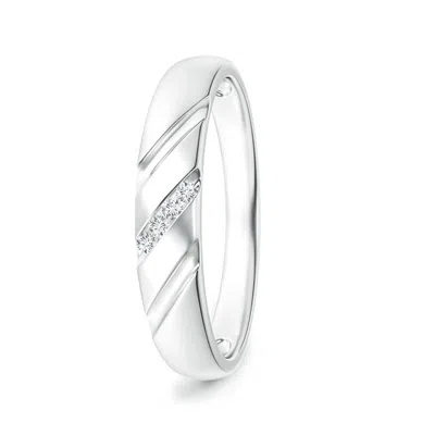 Angara 1.45 Mm Triple-ribbed Channel Set Diamond Men's Wedding Ring In Metallic