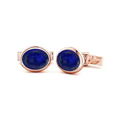 Angara 14.52 Ctw Oval Lapis Lazuli Men's Cufflinks In Blue