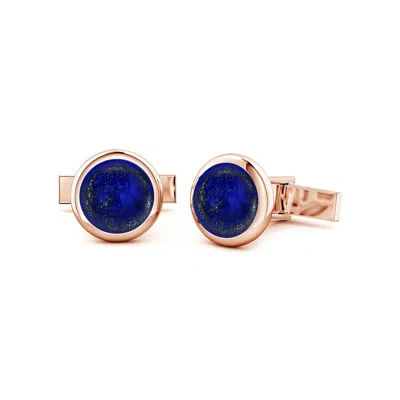 Angara 14.76 Ctw Round Lapis Lazuli Men's Cufflinks In Blue