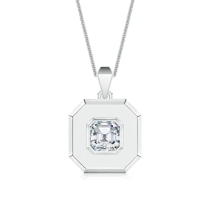 Angara 1.5 Ctw Asscher-cut Diamond Men's Octagon Medallion Pendant With Chain In Metallic