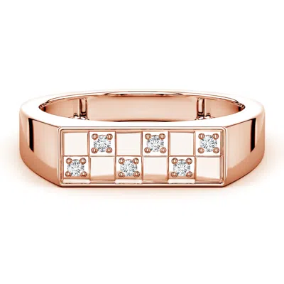 Angara 1.5 Mm Diamond Checkerboard Inspired Men's Signet Ring In Gold