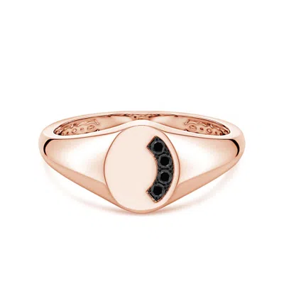 Angara 1.5 Mm Enhanced Black Diamond Oval-shaped Men's Signet Ring In Gold