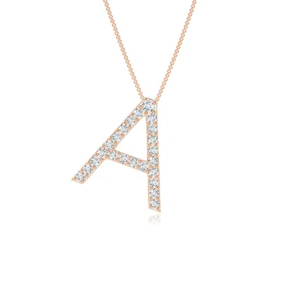 Angara 1.6 Mm Prong-set Lab-grown Diamond Capital "a" Initial Pendant In Gold