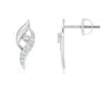 Angara Lab-grown Diamond Shell Stud Earrings In Metallic
