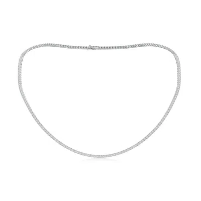 Angara 18" Prong-set Diamond Tennis Necklace In White