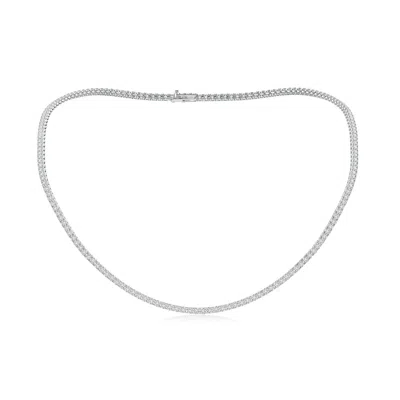 Angara 18" Prong-set Diamond Tennis Necklace In White