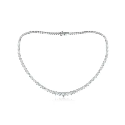 Angara 18" Prong-set Graduated Lab-grown Diamond Tennis Necklace In Metallic