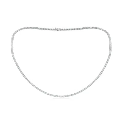 Angara 18" Prong-set Lab-grown Diamond Tennis Necklace In Metallic
