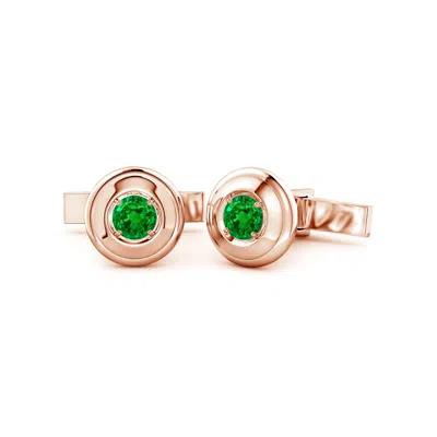 Angara 1.9 Ctw Men's Lab-grown Emerald Cufflinks In Gold