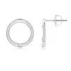 Angara Lab-grown Graduated Diamond Three Stone Open Circle Stud Earrings In Silver