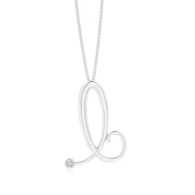 Angara 2 Mm Bezel-set Diamond Lowercase "b" Initial Pendant In Metallic