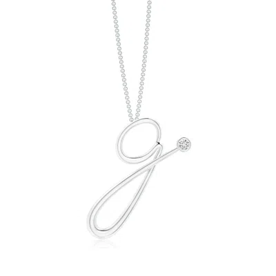 Angara 2 Mm Bezel-set Diamond Lowercase "g" Initial Pendant In Metallic